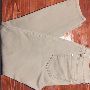 Khaki colored skinny jeans